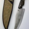 Cuchillo parrillero Parrikiller FX con vaina de cuero caramelo y cabo de micarta verde